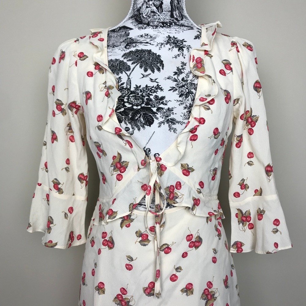 ❤️SOLD❤️ FOR LOVE & LEMONS Cream Cherry Sundress - Picture 5 of 6